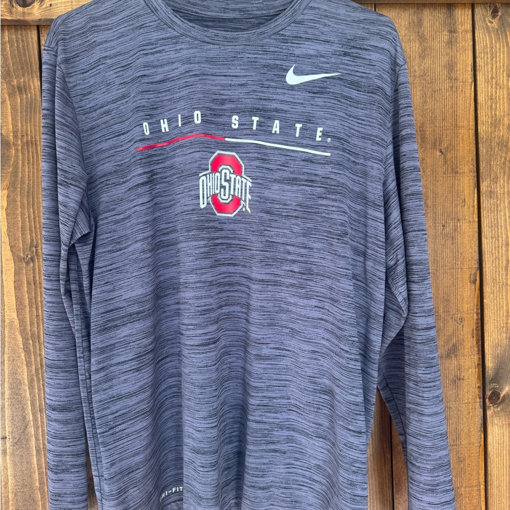 Nike Ohio State Heathered Gray Long Sleeve Shirt